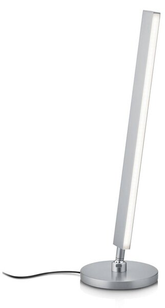 Stolná LED lampa Kosma, matný nikel, ovládanie gestami, Hliník / sivá / zinok, Obývacia izba / jedáleň, Mosadz, Moderný