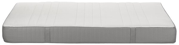 Penový matrac biely a sivý polyester 140 x 200 cm stredne tvrdý snímateľný poťah so zipsom