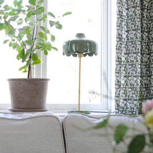 PR Home Stolová lampa Wells, zelená/zlatá, výška 50 cm, Zelená, Obývacia izba / jedáleň, kov, Stojacie svietidlo