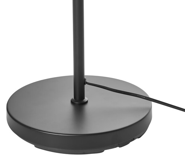 Stojaca lampa prírodná papierová šnúra matný čierny podstavec boho štýl obývačka spálňa