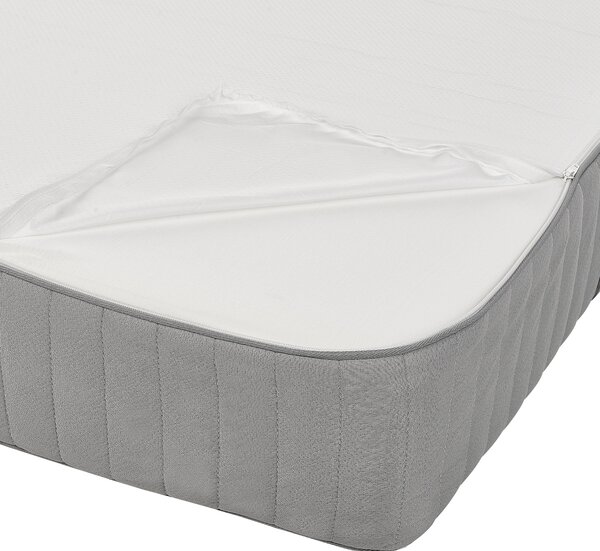 Penový matrac biely a sivý polyester 90 x 200 cm stredne tvrdý snímateľný poťah so zipsom