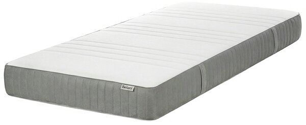 Penový matrac biely a sivý polyester 90 x 200 cm stredne tvrdý snímateľný poťah so zipsom
