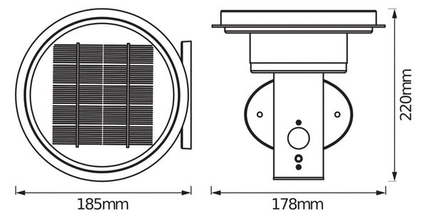 OSRAM nástenné svetlo ENDURA STYLE SOLAR DOUBLE CIRCLE z nehrdzavejúcej ocele, Hliník / sivá / zinok, Nehrdzavejúca oceľ, Moderný