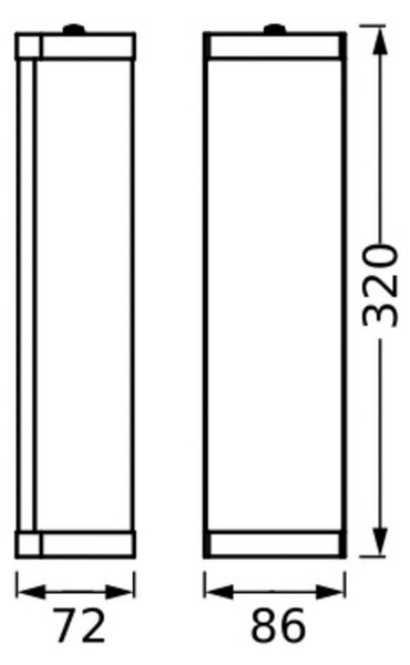 OSRAM nástenné svetlo BATHROOM čierna dĺžka 32 cm kov/sklo IP44, Čierna, Kúpeľňa, kov, Moderný