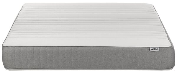 Matrac z pamäťovej peny biely a sivý polyester 140 x 200 cm tvrdý so snímateľným poťahom memory foam