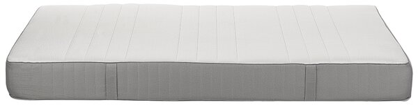 Matrac z pamäťovej peny biely a sivý polyester 140 x 200 cm tvrdý so snímateľným poťahom memory foam