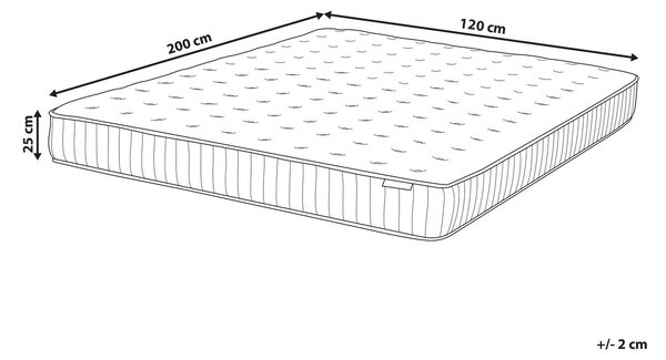 Taštičkový pružinový matrac 120 x 200 cm chladivá pamäťová pena stredne tvrdý so snímateľným poťahom moderný prešívaný spálňa