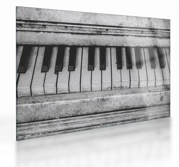 Sklenený obraz starého klavíra (70x50 cm)