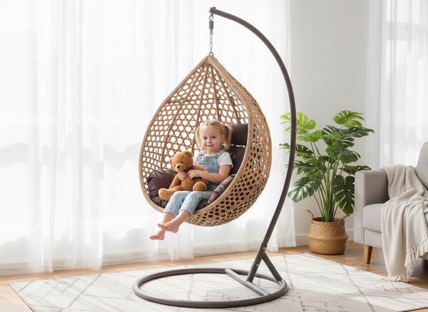 Závesné kreslo SOLARIA S sivé / hnedé / tmavosivé FAT0209