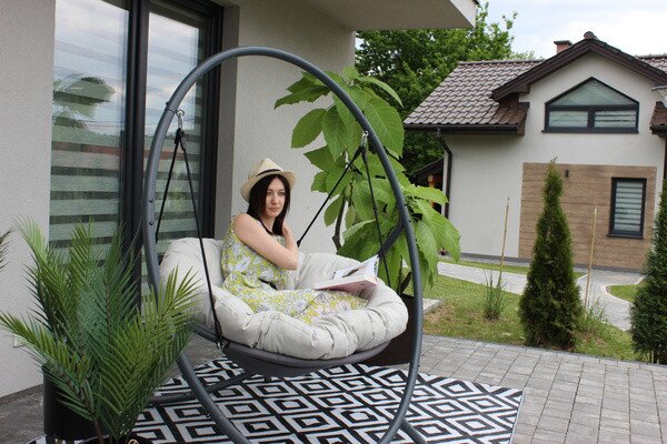 Závesné kreslo PATIO svetlobéžové / sivé FAT9927