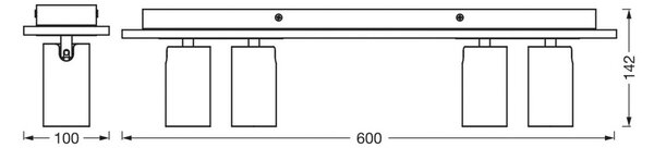 OSRAM stropné bodové svetlá MERCURY, biely, 4 GU10-LED 927, Biela / opálová, Obývacia izba / jedáleň, kov, Moderný