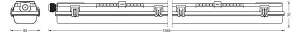 OSRAM žiarovka do vlhkých priestorov SUBMARINE PCR 159 cm 2x G13 T8 LED IP65, Biela / opálová, Plast