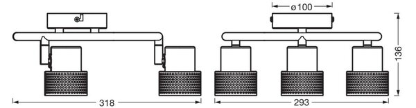 OSRAM stropné bodové svetlá CORK SPIRAL biely 3-bodové GU10LED 927, Biela / opálová, Obývacia izba / jedáleň, kov, Stropné svetlo