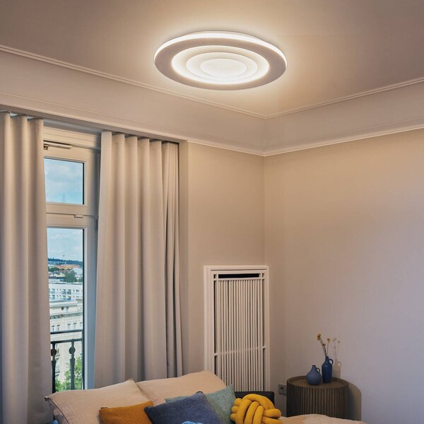 OSRAM stropné LED svetlo ORBIS SPIRAL ROUND, Ø 69 cm, biele 63 W, Biela / opálová, Obývacia izba / jedáleň, kov, Moderný
