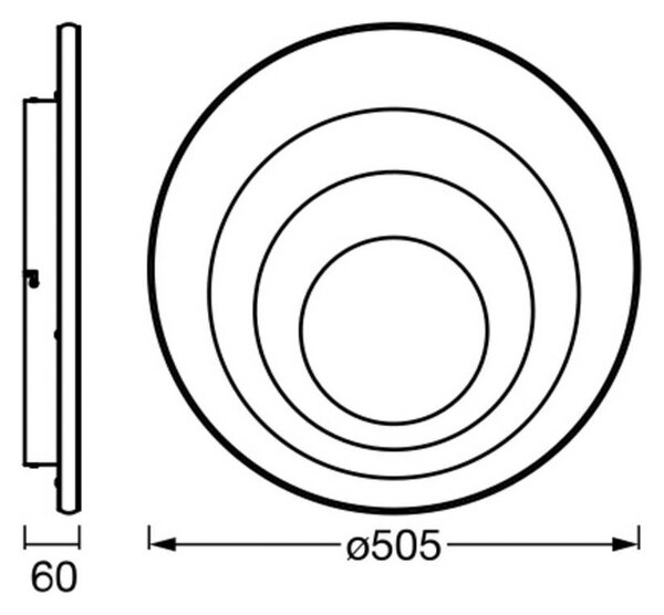 OSRAM stropné LED svetlo ORBIS SPIRAL ROUND Ø 52 cm biele hore/dole, Biela / opálová, Obývacia izba / jedáleň, kov, Moderný