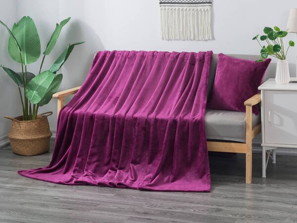 XPOSE® Mikroplyšová deka Exclusive - čučoriedková 150x200 cm