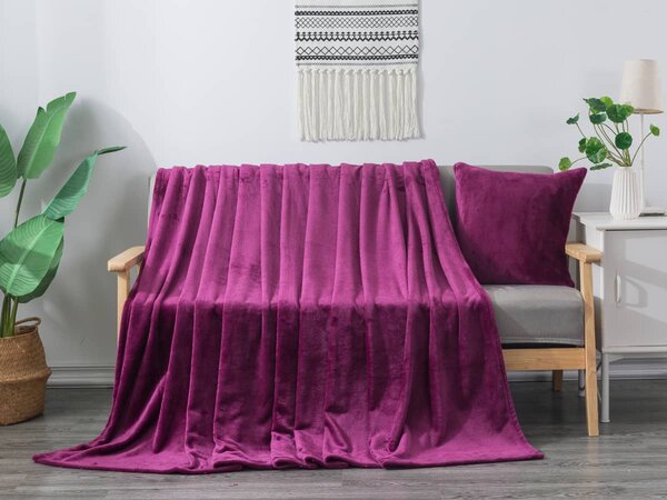 XPOSE® Mikroplyšová deka Exclusive - čučoriedková 150x200 cm