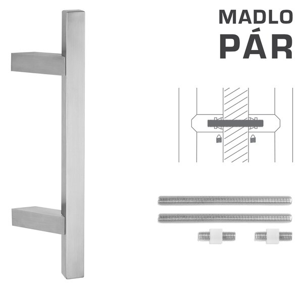 MPkovania FT - MADLO kód K31Z 25x25 mm UN pár Rozteč madla: 210 mm, Rozmer profilu madla: 25x25 mm, Dĺžka: 400 mm