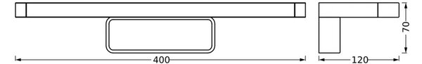 OSRAM LED nástenné svetlo ORBIS DISC BAR, čierna, 40 cm, IP44, Čierna, Kúpeľňa, Hliník, Moderný
