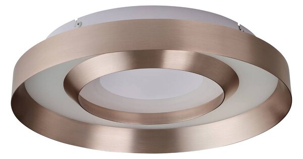 Stropné LED svetlo Onix, Ø 40 cm, ružová zlatá, kov, Mosadz / zlato, Obývacia izba / jedáleň, Hliník, Moderný, Závesné svietidlo