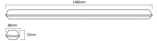 OSRAM LED žiarovka do vlhkých priestorov SUBMARINE INTEGRATED, 148 cm, IP65, Hliník / sivá / zinok, Plast