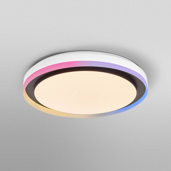 OSRAM SMART+ WiFi stropné svietidlo ORBIS ZEST čierne 50 cm RGB, Čierna, Obývacia izba / jedáleň, kov, Moderný, Závesné svietidlo