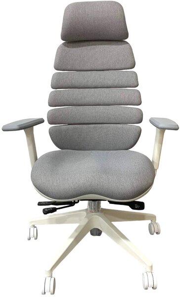 Mercury Kancelárska stolička SPINE s PDH biely plast sivá LS2-39