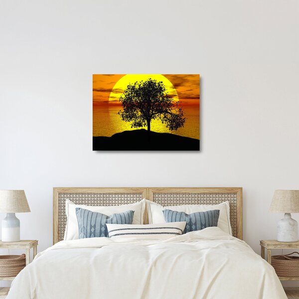Sklenený obraz siluety stromu (70x50 cm)