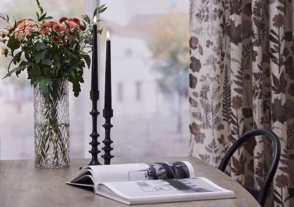 LED sviečka Flamme Candy Black 26 cm – sada 2 ks