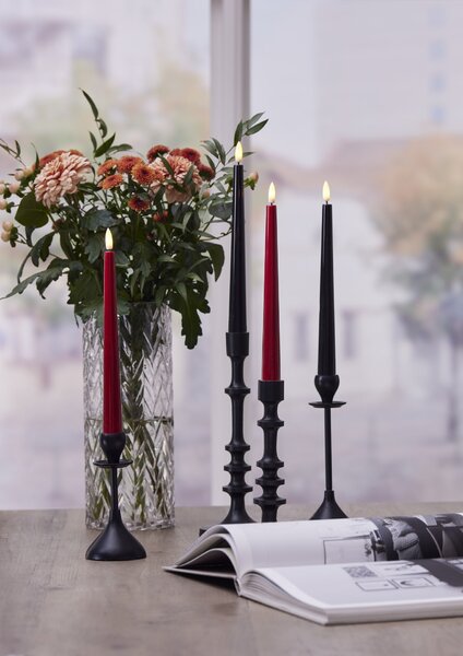 LED sviečka Flamme Candy Black 26 cm – sada 2 ks