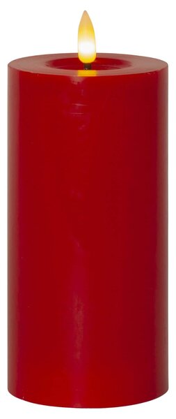 LED sviečka Flamme Flow Pillar Red 17,5 cm