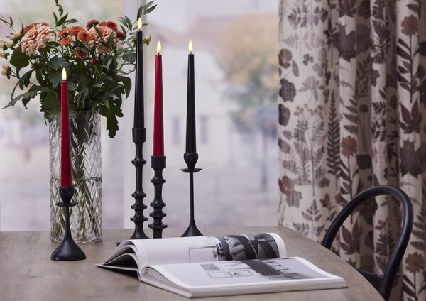 LED sviečka Flamme Candy Black 26 cm – sada 2 ks