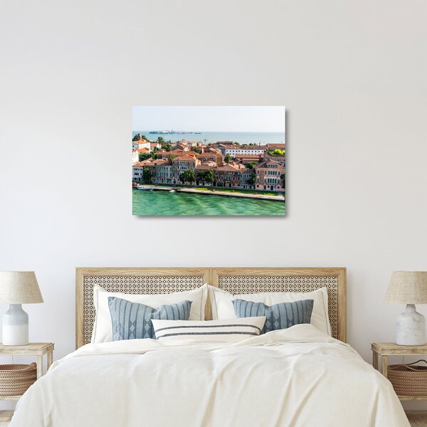 Sklenený obraz - Letecký pohľad na mesto (70x50 cm)