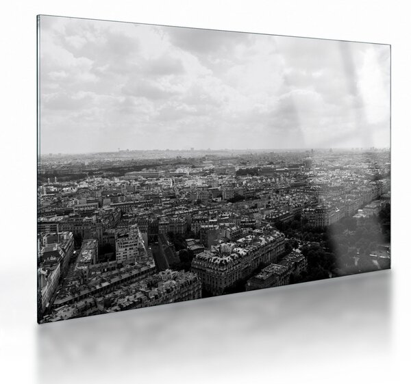 Sklenený obraz - Strechy domov v Paríži (70x50 cm)