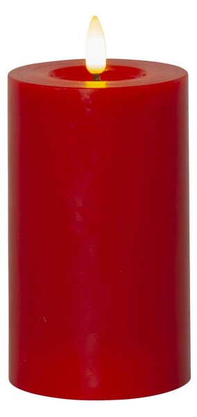 LED sviečka Flamme Flow Pillar Red 15 cm