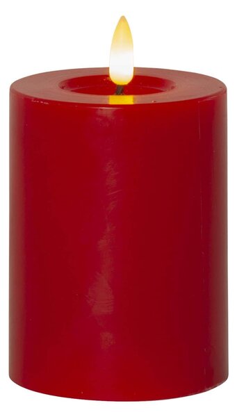 LED sviečka Flamme Flow Pillar Red 12,5 cm