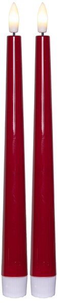 LED sviečka Flamme Candy Red 26 cm – sada 2 ks