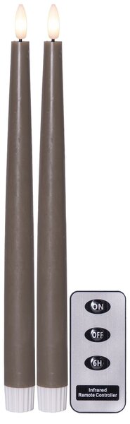 LED sviečka Flamme Slim Mole 28 cm – sada 2 ks + diaľkový ovládač