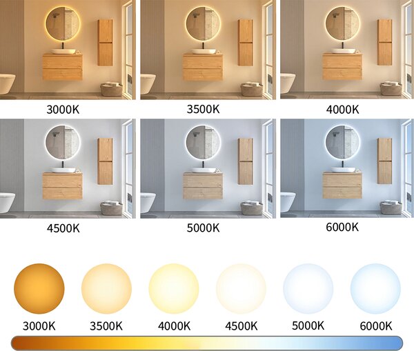 CERANO - Kúpeľňové LED zrkadlo Verido - Ø 50 cm