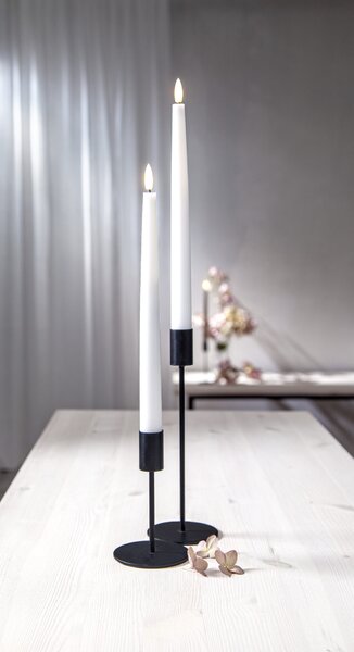 LED sviečka Flamme Slim White 28 cm – set 2 ks + diaľkové ovládanie