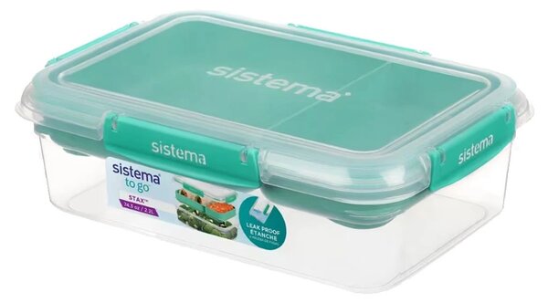 SISTEMA Krabička 2v1 na obed SISTEMA, 2,2l - modrá a zelená Farba škatuliek SISTEMA: Zelená
