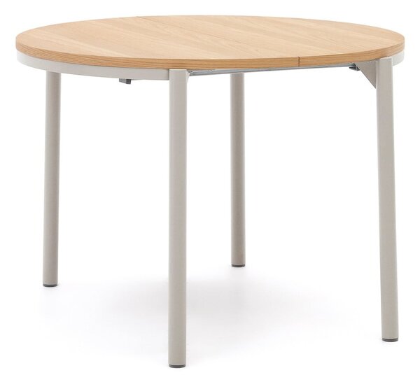 Okrúhly rozkladací jedálenský stôl s doskou v dubovom dekore v prírodnej farbe ø 90 cm Montuiri – Kave Home