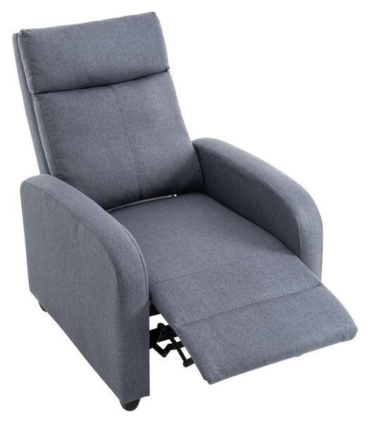 Relaxačné kreslo sivé, mechanicky polohovateľné (k410057)