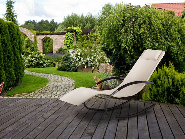 ModernHome Záhradné hojdacie kreslo - béžové