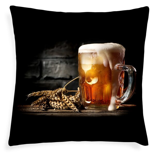 XPOSE® Mikroplyšová obliečka na vankúš PIVO (digitálna tlač) 40x40 cm