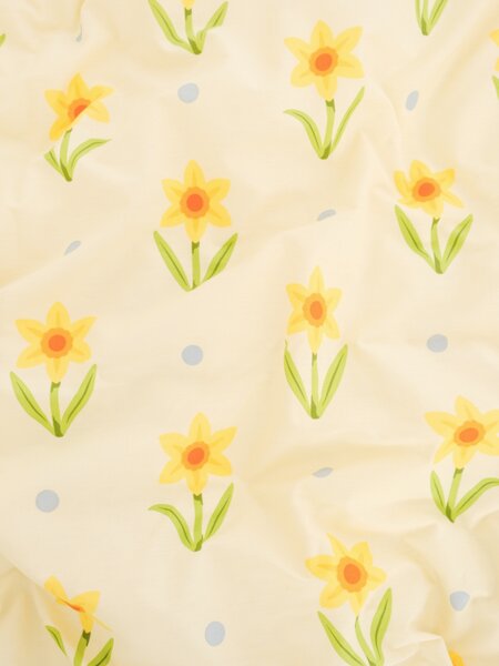 Bavlnená obliečka na vankúš Renforcé 40 × 40 cm - Narcis bieložlté