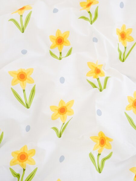 Bavlnená obliečka na vankúš Renforcé 40 × 40 cm - Narcis bieložlté