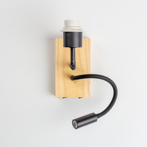 Brilagi -LED Flexibilná nástenná lampa NUBILA WOOD 1xE27/25W/230V + LED/3W dub/čierna/krémová