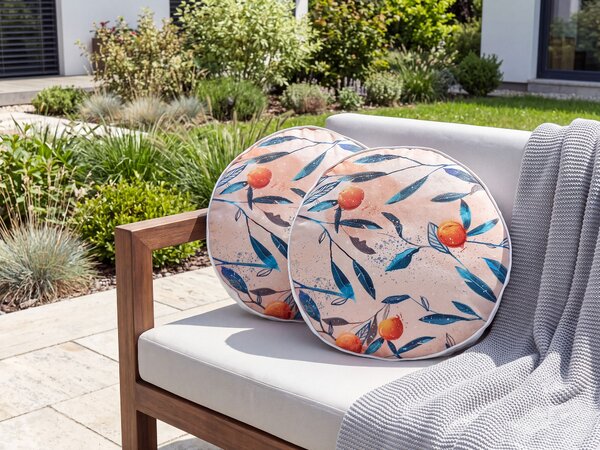Sada 2 vonkajších vankúšov viacfarebná polyester 45 x 45 cm štvorcová kvetinový vzor dekoračný vankúš záhrada terasa