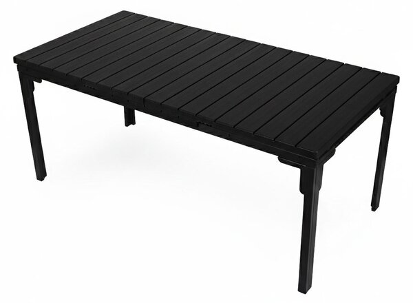 MultiGarden Skladací záhradný stôl 180-240 cm až pre 12 osôb HDPE oceľ čierna MultiGarden